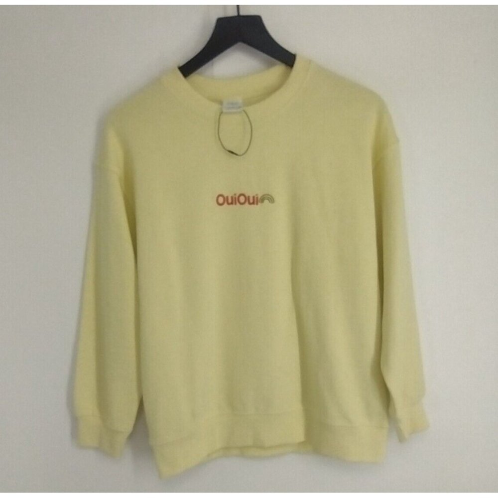 NWOT Zara Oui Oui 'Yes Yes' In French Rainbow Yellow Sweatshirt Kids Youth 11-12